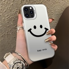 HONTINGA iPhone 14 Pro Max ile Uyumlu Kılıfı Silikon Kenar Sert Arka Düşüme Önleyici Basitlik Anti Düşme Kamera Korumali Gülümseme Desen Telefon Kılıfı Kadın ve Erkek Için Uygundur K1-0861