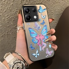 HONTINGA Redmi Note 13 Pro 5g ile Uyumlu Kılıfı Silikon Kenar Sert Arka Düşüme Önleyici Basitlik Anti Düşme Kamera Korumali Kelebek Desen Telefon Kılıfı Kadın ve Erkek Için Uygundur K1-0854