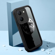 HONTINGA Vivo Y36 5g ile Uyumlu Kılıfı Düşüme Önleyici Basitlik Anti Düşme Kamera Korumali Şirin Kedi Siyah Kelebek Desen Yumuşak Silikon Telefon Kılıfı Kadın ve Erkek Için Uygundur K2-0262