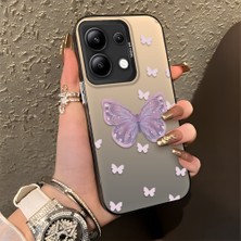 HONTINGA Xiaomi Redmi Note 13 4g ile Uyumlu Kılıfı Silikon Kenar Sert Arka Düşüme Önleyici Basitlik Anti Düşme Kamera Korumali Kelebek Desen Telefon Kılıfı Kadın ve Erkek Için Uygundur K1-0863