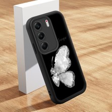 HONTINGA Tecno Camon 40 ile Uyumlu Kılıfı Düşüme Önleyici Basitlik Anti Düşme Kamera Korumali Şirin Kedi Siyah Kelebek Desen Yumuşak Silikon Telefon Kılıfı Kadın ve Erkek Için Uygundur K2-0262