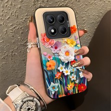 HONTINGA Xiaomi Redmi Note 14 Pro 5g ile Uyumlu Kılıfı Silikon Kenar Sert Arka Düşüme Önleyici Basitlik Anti Düşme Kamera Korumali Çiçek Desen Telefon Kılıfı Kadın ve Erkek Için Uygundur K1-0859
