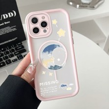 Ucuc iPhone 14 Pro Uyumlu Manyetik Halkalı Yarı Sayda Mat Kamera Koruma Anti-Darbe Silikon Kılıf