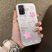 HONTINGA Xiaomi Redmi Note 10S ile Uyumlu Kılıfı Silikon Kenar Sert Arka Düşüme Önleyici Basitlik Anti Düşme Kamera Korumali Renkli Yıldızlar Desen Telefon Kılıfı Kadın ve Erkek Için Uygundur K1-0858