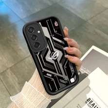 HONTINGA Samsung Galaxy M15 ile Uyumlu Kılıfı Düşüme Önleyici Basitlik Anti Düşme Kamera Korumali Siyah Klasik Desen Yumuşak Silikon Telefon Kılıfı Kadın ve Erkek Için Uygundur K2-0263