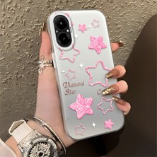 HONTINGA Realme C67 ile Uyumlu Kılıfı Silikon Kenar Sert Arka Düşüme Önleyici Basitlik Anti Düşme Kamera Korumali Renkli Yıldızlar Desen Telefon Kılıfı Kadın ve Erkek Için Uygundur K1-0858