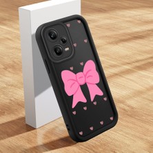 HONTINGA Redmi Note 12 Pro 5g ile Uyumlu Kılıfı Düşüme Önleyici Basitlik Anti Düşme Kamera Korumali Şirin Kedi Siyah Pembe Papyon Desen Yumuşak Silikon Telefon Kılıfı Kadın ve Erkek Için Uygundur K2-0465