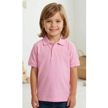 Şen Bebe Pembe Polo Yaka Çocuk Tişört