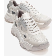 Luvi Fleur Beyaz Gümüş Kadın Sneaker