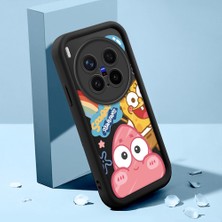 HONTINGA Vivo X300 Pro ile Uyumlu Kılıfı Düşüme Önleyici Basitlik Anti Düşme Kamera Korumali Şirin Kedi Siyah Sünger Bob Desen Yumuşak Silikon Telefon Kılıfı Kadın ve Erkek Için Uygundur K2-0264