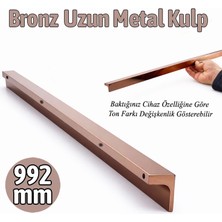 Badem10 Lada Metal Düz Bronz Çekmece Dolap Kulpu 992 mm Modern Şık Dayanıklı Mobilya Kulp Modeli