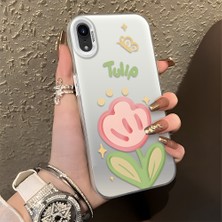 HONTINGA iPhone Xr ile Uyumlu Kılıfı Silikon Kenar Sert Arka Düşüme Önleyici Basitlik Anti Düşme Kamera Korumali Çiçek Desen Telefon Kılıfı Kadın ve Erkek Için Uygundur K1-0860