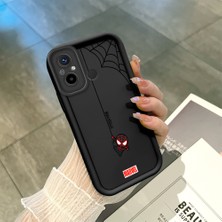HONTINGA Xiaomi Redmi 12C ile Uyumlu Kılıfı Düşüme Önleyici Basitlik Anti Düşme Kamera Korumali Siyah Spider Desen Yumuşak Silikon Telefon Kılıfı Kadın ve Erkek Için Uygundur K2-0455