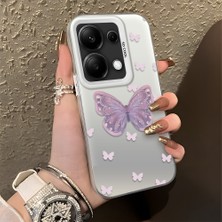 HONTINGA Xiaomi Redmi Note 13 Pro 4g ile Uyumlu Kılıfı Silikon Kenar Sert Arka Düşüme Önleyici Basitlik Anti Düşme Kamera Korumali Kelebek Desen Telefon Kılıfı Kadın ve Erkek Için Uygundur K1-0863