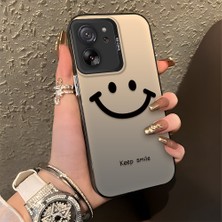 HONTINGA Xiaomi Mi 13T Pro ile Uyumlu Kılıfı Silikon Kenar Sert Arka Düşüme Önleyici Basitlik Anti Düşme Kamera Korumali Gülümseme Desen Telefon Kılıfı Kadın ve Erkek Için Uygundur K1-0861