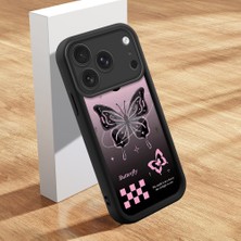HONTINGA iPhone 17 Pro ile Uyumlu Kılıfı Düşüme Önleyici Basitlik Anti Düşme Kamera Korumali Şirin Kedi Siyah Kelebek Desen Yumuşak Silikon Telefon Kılıfı Kadın ve Erkek Için Uygundur K2-0458