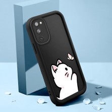 HONTINGA Samsung Galaxy S20 Fe ile Uyumlu Kılıfı Düşüme Önleyici Basitlik Anti Düşme Kamera Korumali Şirin Kedi Siyah Kedi Desen Yumuşak Silikon Telefon Kılıfı Kadın ve Erkek Için Uygundur K2-0265