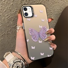 HONTINGA iPhone 12 Mini ile Uyumlu Kılıfı Silikon Kenar Sert Arka Düşüme Önleyici Basitlik Anti Düşme Kamera Korumali Kelebek Desen Telefon Kılıfı Kadın ve Erkek Için Uygundur K1-0863