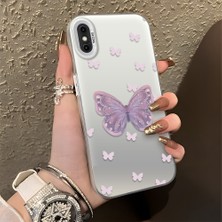 HONTINGA iPhone Xs Max ile Uyumlu Kılıfı Silikon Kenar Sert Arka Düşüme Önleyici Basitlik Anti Düşme Kamera Korumali Kelebek Desen Telefon Kılıfı Kadın ve Erkek Için Uygundur K1-0863