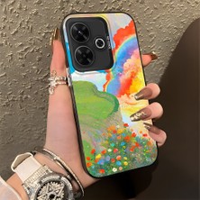 HONTINGA Xiaomi Redmi 13 ile Uyumlu Kılıfı Silikon Kenar Sert Arka Düşüme Önleyici Basitlik Anti Düşme Kamera Korumali Gökkuşağı Desen Telefon Kılıfı Kadın ve Erkek Için Uygundur K1-0853