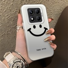 HONTINGA Xiaomi Redmi Note 14 Pro ile Uyumlu Kılıfı Silikon Kenar Sert Arka Düşüme Önleyici Basitlik Anti Düşme Kamera Korumali Gülümseme Desen Telefon Kılıfı Kadın ve Erkek Için Uygundur K1-0861