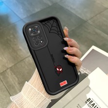 HONTINGA Xiaomi Redmi Note 11 ile Uyumlu Kılıfı Düşüme Önleyici Basitlik Anti Düşme Kamera Korumali Siyah Spider Desen Yumuşak Silikon Telefon Kılıfı Kadın ve Erkek Için Uygundur K2-0455