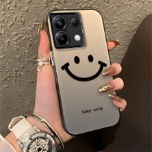 HONTINGA Redmi Note 13 Pro 5g ile Uyumlu Kılıfı Silikon Kenar Sert Arka Düşüme Önleyici Basitlik Anti Düşme Kamera Korumali Gülümseme Desen Telefon Kılıfı Kadın ve Erkek Için Uygundur K1-0861