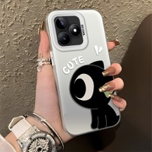 HONTINGA Realme C53 ile Uyumlu Kılıfı Silikon Kenar Sert Arka Düşüme Önleyici Basitlik Anti Düşme Kamera Korumali Şirin Desen Telefon Kılıfı Kadın ve Erkek Için Uygundur K1-0856
