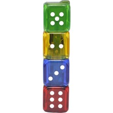 Als Zar Tasarımlı Gazlı Çakmak | 4’lü Üst Üste Zar Model | Normal Alev | Renkli Dekoratif Masa Çakmağı | Şık & Koleksiyonluk