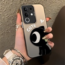 HONTINGA Vivo Y29 ile Uyumlu Kılıfı Silikon Kenar Sert Arka Düşüme Önleyici Basitlik Anti Düşme Kamera Korumali Şirin Desen Telefon Kılıfı Kadın ve Erkek Için Uygundur K1-0856