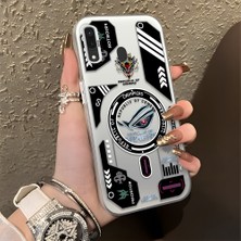 HONTINGA Samsung Galaxy A20 ile Uyumlu Kılıfı Silikon Kenar Sert Arka Düşüme Önleyici Basitlik Anti Düşme Kamera Korumali Yaratıcılık Desen Telefon Kılıfı Kadın ve Erkek Için Uygundur K1-0855