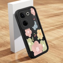 HONTINGA Tecno Camon 20 ile Uyumlu Kılıfı Düşüme Önleyici Basitlik Anti Düşme Kamera Korumali Şirin Kedi Siyah Çiçek Desen Yumuşak Silikon Telefon Kılıfı Kadın ve Erkek Için Uygundur K2-0260