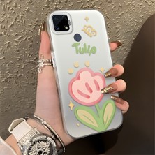 HONTINGA Realme C15 ile Uyumlu Kılıfı Silikon Kenar Sert Arka Düşüme Önleyici Basitlik Anti Düşme Kamera Korumali Çiçek Desen Telefon Kılıfı Kadın ve Erkek Için Uygundur K1-0860