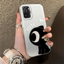 HONTINGA Xiaomi Redmi Note 10 4g ile Uyumlu Kılıfı Silikon Kenar Sert Arka Düşüme Önleyici Basitlik Anti Düşme Kamera Korumali Şirin Desen Telefon Kılıfı Kadın ve Erkek Için Uygundur K1-0856