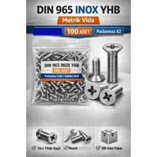 Cıvata Deposu Dın 965 M8X15 Inox Yhb Metrik Vida 100 Adet