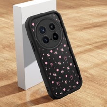 HONTINGA Vivo X200 Pro ile Uyumlu Kılıfı Düşüme Önleyici Basitlik Anti Düşme Kamera Korumali Şirin Kedi Siyah Çiçek Desen Yumuşak Silikon Telefon Kılıfı Kadın ve Erkek Için Uygundur K2-0456