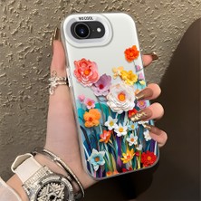 HONTINGA iPhone 16E ile Uyumlu Kılıfı Silikon Kenar Sert Arka Düşüme Önleyici Basitlik Anti Düşme Kamera Korumali Çiçek Desen Telefon Kılıfı Kadın ve Erkek Için Uygundur K1-0859