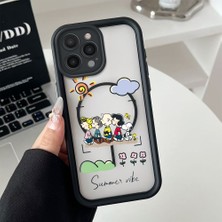 Ucuc iPhone 15 Pro Uyumlu Manyetik Halkalı Yarı Sayda Mat Kamera Koruma Anti-Darbe Silikon Kılıf