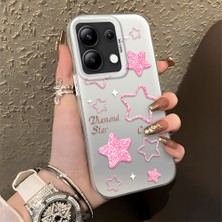 HONTINGA Xiaomi Redmi Note 13 4g ile Uyumlu Kılıfı Silikon Kenar Sert Arka Düşüme Önleyici Basitlik Anti Düşme Kamera Korumali Renkli Yıldızlar Desen Telefon Kılıfı Kadın ve Erkek Için Uygundur K1-0858