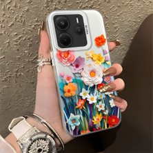 HONTINGA Xiaomi Redmi Note 14 4g ile Uyumlu Kılıfı Silikon Kenar Sert Arka Düşüme Önleyici Basitlik Anti Düşme Kamera Korumali Çiçek Desen Telefon Kılıfı Kadın ve Erkek Için Uygundur K1-0859