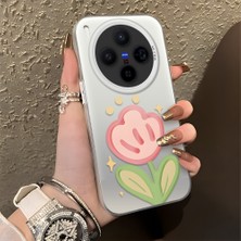 HONTINGA Vivo X300 ile Uyumlu Kılıfı Silikon Kenar Sert Arka Düşüme Önleyici Basitlik Anti Düşme Kamera Korumali Çiçek Desen Telefon Kılıfı Kadın ve Erkek Için Uygundur K1-0860