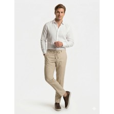 Centilmen Casaba Beli Lastikli Bağcıklı Erkek Pantolon 9362