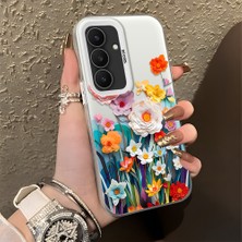 HONTINGA Samsung Galaxy S25 Fe ile Uyumlu Kılıfı Silikon Kenar Sert Arka Düşüme Önleyici Basitlik Anti Düşme Kamera Korumali Çiçek Desen Telefon Kılıfı Kadın ve Erkek Için Uygundur K1-0859