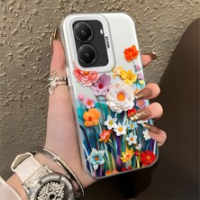 HONTINGA Poco X7 Pro ile Uyumlu Kılıfı Silikon Kenar Sert Arka Düşüme Önleyici Basitlik Anti Düşme Kamera Korumali Çiçek Desen Telefon Kılıfı Kadın ve Erkek Için Uygundur K1-0859