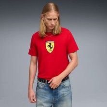 Puma Erkek Kırmızı Puma Ferrari Colored Shield Tee Kırmızı Erkek T-Shirt