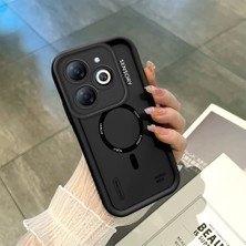 HONTINGA Infinix Smart 8 ile Uyumlu Kılıfı Düşüme Önleyici Basitlik Anti Düşme Kamera Korumali Siyah Yaratıcılık Desen Yumuşak Silikon Telefon Kılıfı Kadın ve Erkek Için Uygundur K2-0460