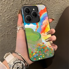 HONTINGA Tecno Spark 20 Pro 5g ile Uyumlu Kılıfı Silikon Kenar Sert Arka Düşüme Önleyici Basitlik Anti Düşme Kamera Korumali Gökkuşağı Desen Telefon Kılıfı Kadın ve Erkek Için Uygundur K1-0853