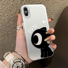 HONTINGA iPhone x ile Uyumlu Kılıfı Silikon Kenar Sert Arka Düşüme Önleyici Basitlik Anti Düşme Kamera Korumali Şirin Desen Telefon Kılıfı Kadın ve Erkek Için Uygundur K1-0856