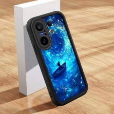 HONTINGA Vivo X200 Fe ile Uyumlu Kılıfı Düşüme Önleyici Basitlik Anti Düşme Kamera Korumali Şirin Kedi Siyah Deniz Desen Yumuşak Silikon Telefon Kılıfı Kadın ve Erkek Için Uygundur K2-0256
