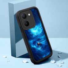 HONTINGA Vivo Y36 5g ile Uyumlu Kılıfı Düşüme Önleyici Basitlik Anti Düşme Kamera Korumali Şirin Kedi Siyah Deniz Desen Yumuşak Silikon Telefon Kılıfı Kadın ve Erkek Için Uygundur K2-0256